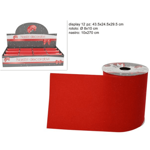 Κορδέλα Διακοσμητική Βελούδινη Κόκκινη 10x270cm Welkhome