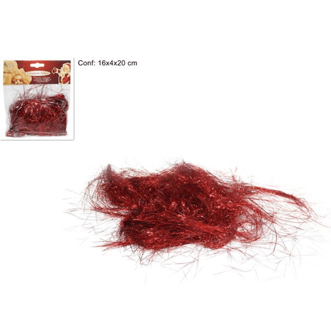 Χόρτο Διακοσμητικό Μεταλλιζέ Κόκκινο Welkhome