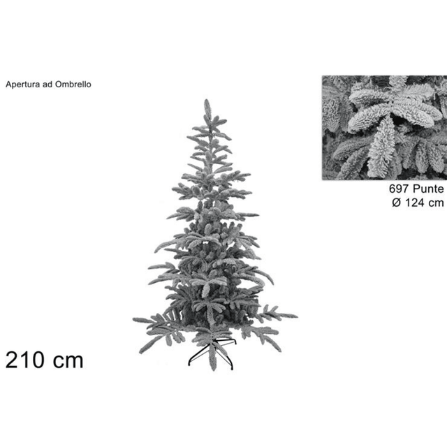 Δέντρο Χριστουγεννιάτικο Χιονισμένο Plastic 210cm Welkhome