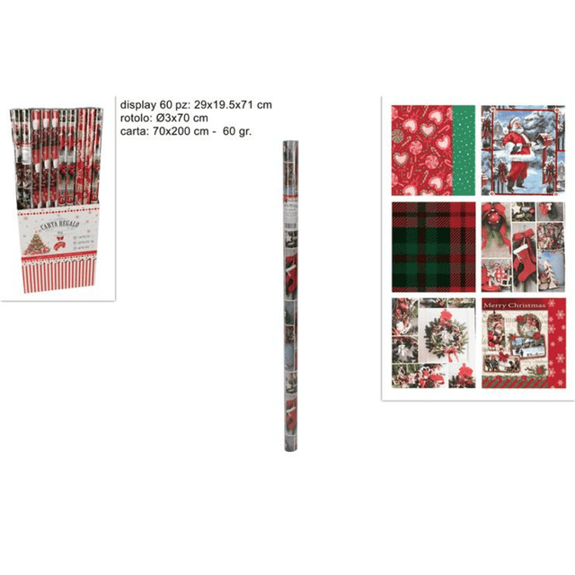 Χαρτί Περιτυλίγματος Χριστουγεννιάτικο Σχέδιο 70x200cm