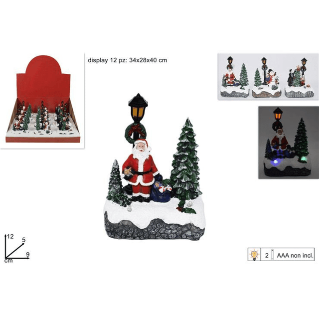 Χριστουγεννιάτικό Διακοσμητικό Κεραμικό με Led Φωτισμό Μπαταρίας 12cm Welkhome