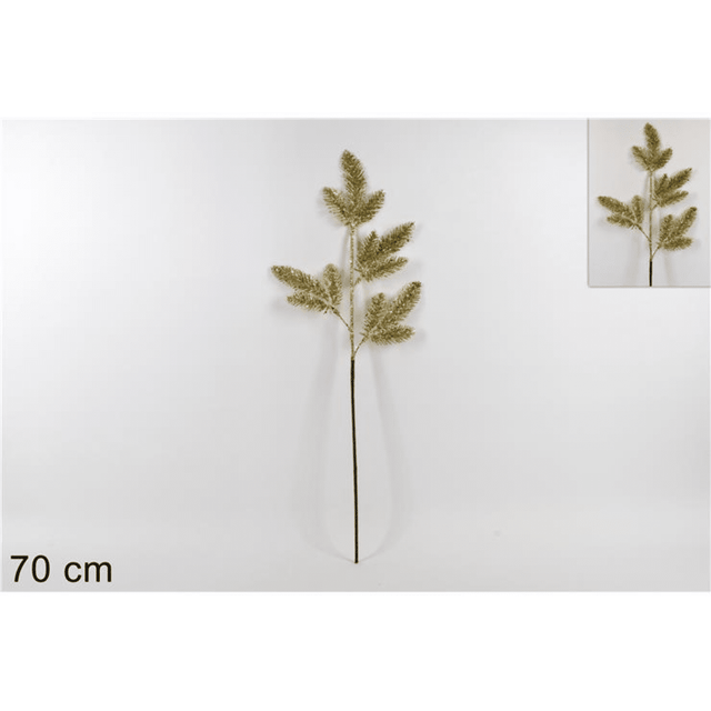 Χριστουγεννιάτικο Διακοσμητικό Κλαδί Δέντρου Χρυσό με Γκλίτερ 70cm Welkhome
