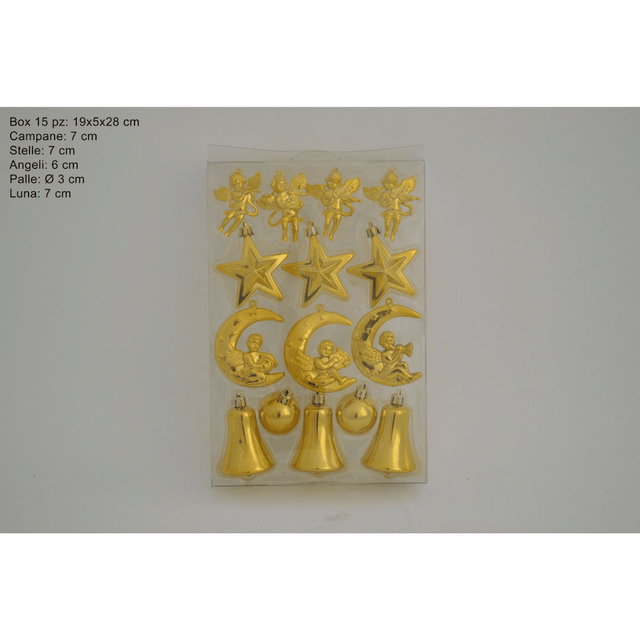 Μπάλες & Στολίδια Σετ 15τμχ. Χρυσό Κρεμαστά Χριστουγεννιάτικα Welkhome