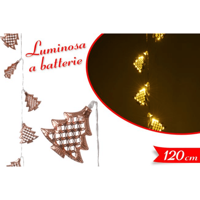 Λαμπάκια Μπαταρίας Χριστουγεννιάτικα Χρυσά Σε Σχήμα Δέντρου 120cm 10Led Art.616608 Golden Hill
