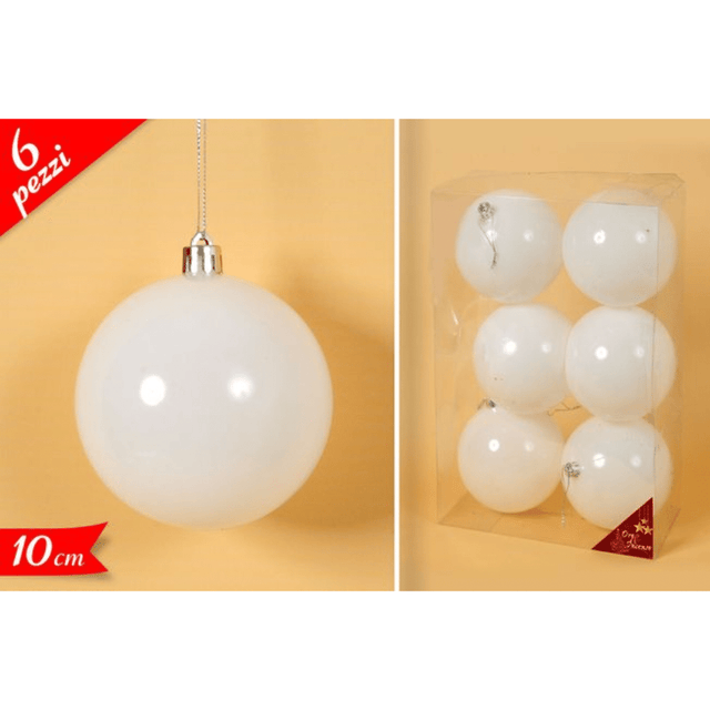 Μπάλα Λευκή 10cm 6τμχ. Χριστουγεννιάτικη Art.605995 Golden Hill