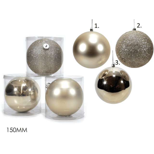 Μπάλα Σαμπανί 15cm Πλαστική Χριστουγεννιάτικη General Trade