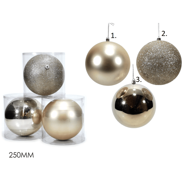 Μπάλα Σαμπανί 25cm Πλαστική Χριστουγεννιάτικη General Trade