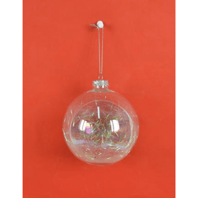 Μπάλα Διάφανη 10cm Γυάλινη Χριστουγεννιάτικη Welkhome