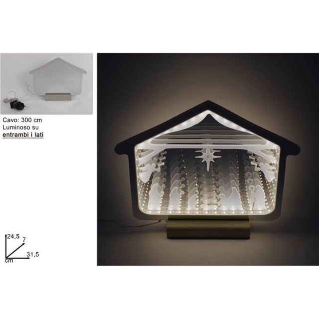 3D Φάτνη με Φωτισμό LED 31.5x24.5cm Χριστουγεννιάτικη Welkhome