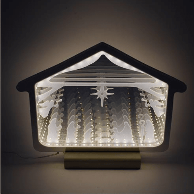 3D Φάτνη με Φωτισμό LED 31.5x24.5cm Χριστουγεννιάτικη Welkhome