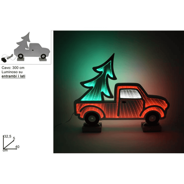 3D Αυτοκίνητο με Φωτισμό LED 32.5x40cm Χριστουγεννιάτικο Welkhome