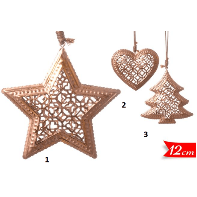 Χριστουγεννιάτικο Κρεμαστό Μεταλλικό Στολίδι 12cm