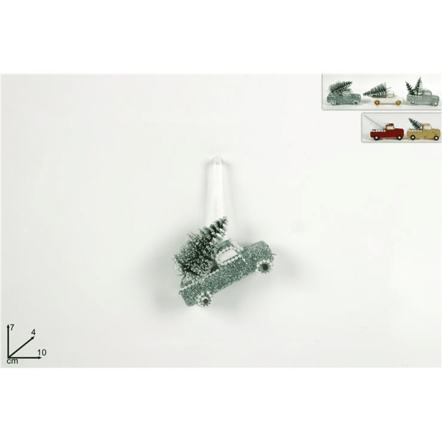 Χριστουγεννιάτικο Κρεμαστό Στολίδι Πλαστικό Αυτοκίνητο 10x4x7cm Welkhome