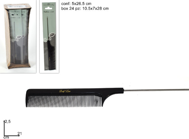 Χτένα Με Μεταλική Ουρά 21Χ2,5cm Art1286 Welkhome