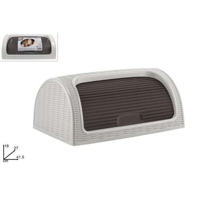 Ψωμιέρα Πλαστική Ρατάν Λευκό 18x27x41.5cm Welkhome