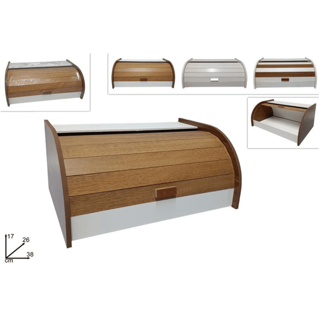 Ψωμιέρα με Καπάκι Ξύλινη 38x26x17cm Welkhome