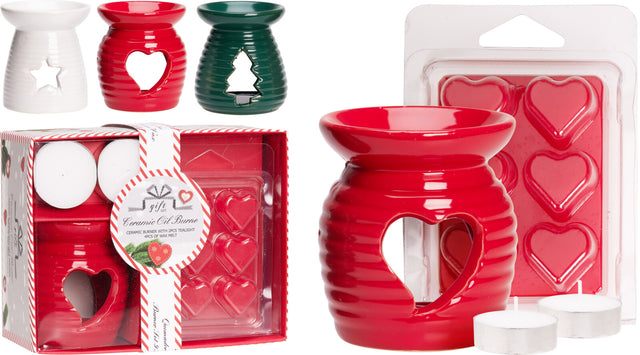 Κεραμικός Καυστήρας 7cm Σετ 4 Wax Melt, 2 Ρεσώ