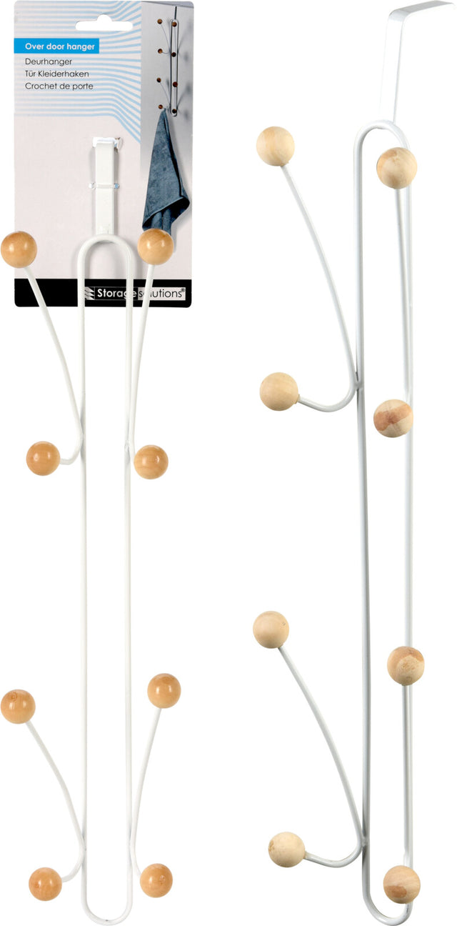 Κρεμάστρα Πόρτας 8 Θέσεων Μεταλλική Λευκή 19x9.5cm