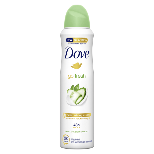 Dove Spray 150ml Αποσμητικά σώματος Go Fresh Cool Cucumber & Green Tea 48h