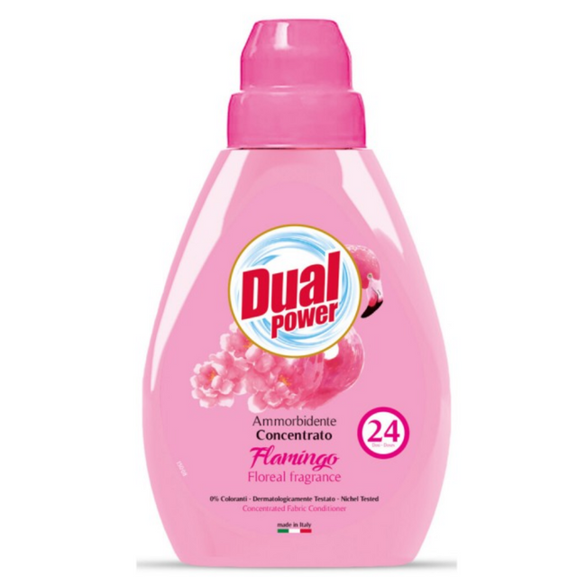 Dual Power Μαλακτικό Ρούχων 600ml 24μεζ. Με Άρωμα Flamingo