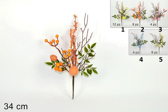 Κλαδί Τεχνητό Λουλούδι 5 Χρώματα 34cm Art.LU001767 Welkhome