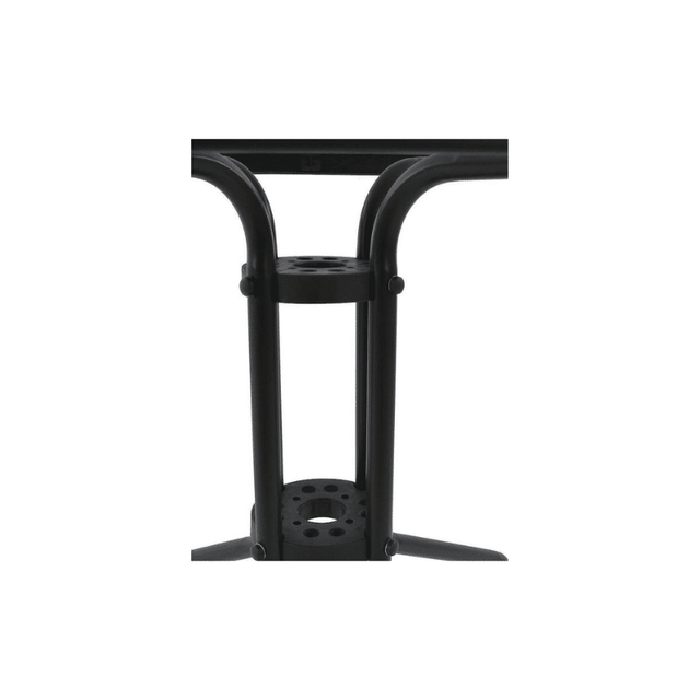 Τραπέζι Μεταλλικό 70x70x72cm Με Τζάμι Ασφαλείας Τετράγωνο Μαύρο