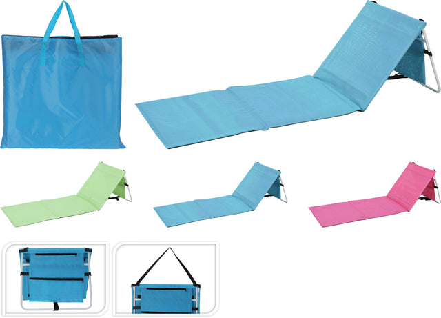 Στρώμα - Ξαπλώστρα Παραλίας με Ρυθμιζόμενη Πλάτη σε 3 Χρώματα 150x50cm