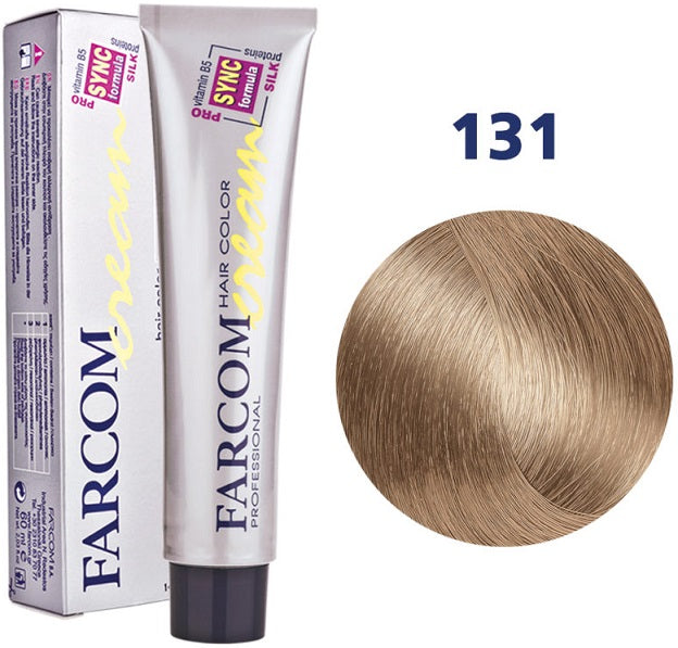 Farcom Hair Color Cream Βαφή Μαλλιών (60ml) N=131 Ξανθό Ανοιχτό Μπέζ