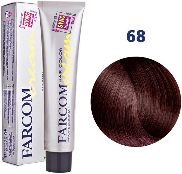 Farcom Hair Color Cream Βαφή Μαλλιών (60ml) N=68 Ακαζού Χρυσαφί