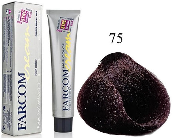 Farcom Hair Color Cream Βαφή Μαλλιών (60ml) N=75 Καστανό Ανοιχτό Ιριζέ