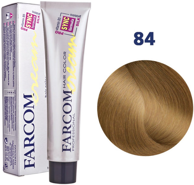 Farcom Hair Color Cream Βαφή Μαλλιών (60ml) N=84 Ξανθό Ανοιχτό Χρυσαφί