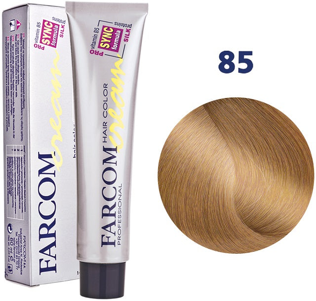 Farcom Hair Color Cream Βαφή Μαλλιών (60ml) N=85 Ξανθό Πολύ Ανοιχτό Χρυσαφί