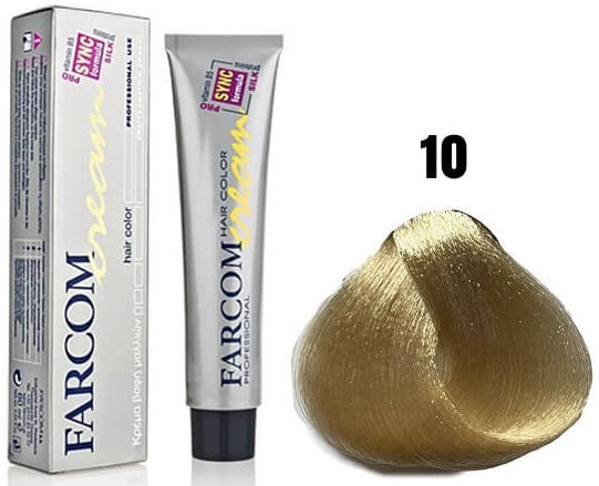Farcom Hair Color Cream Βαφή Μαλλιών (60ml) Ν=10 Ξανθιστικό