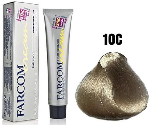 Farcom Hair Color Cream Βαφή Μαλλιών (60ml) N=10C Ξανθιστικό Σαντρέ