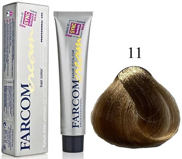 Farcom Hair Color Cream Βαφή Μαλλιών (60ml) Ν=11 Ξανθό Σουηδίας