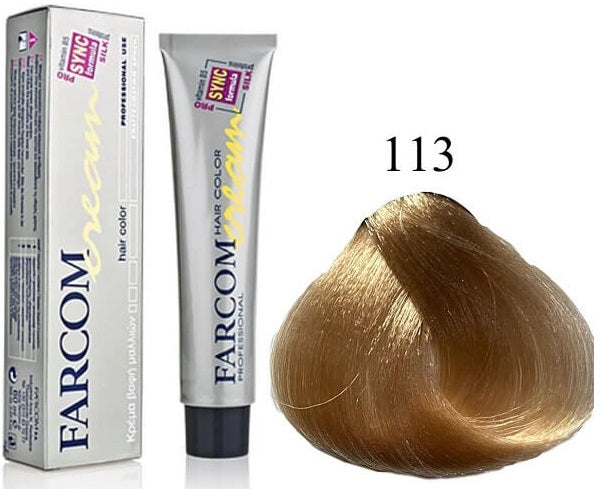Farcom Hair Color Cream Βαφή Μαλλιών (60ml) Ν=113 Περλέ Πολύ Ανοιχτό
