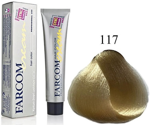 Farcom Hair Color Cream Βαφή Μαλλιών (60ml) Ν=117 Ξανθό Πολύ Ανοιχτό Πλατινέ
