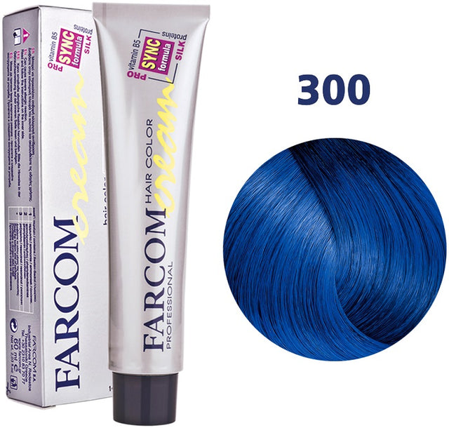 Farcom Hair Color Cream Βαφή Μαλλιών (60ml) Ν=300 Βάση Μπλε