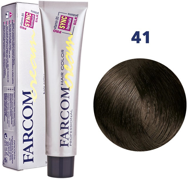 Farcom Hair Color Cream Βαφή Μαλλιών (60ml) Ν=41 Καφέ
