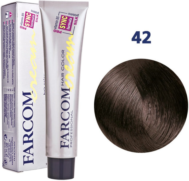 Farcom Hair Color Cream Βαφή Μαλλιών (60ml) Ν=42 Σοκολατί