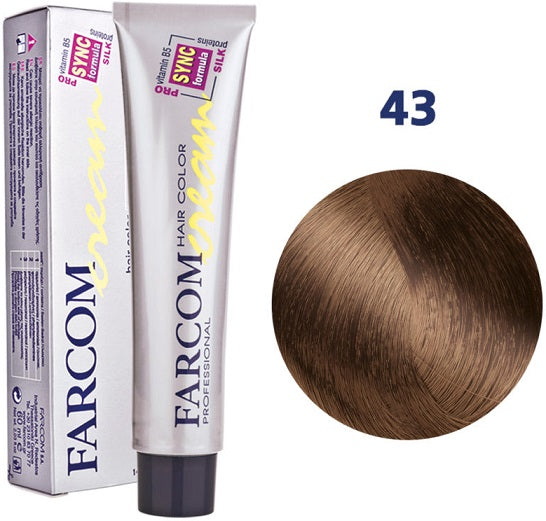 Farcom Hair Color Cream Βαφή Μαλλιών (60ml) Ν=43 Παλίσανδρος Ανοιχτός