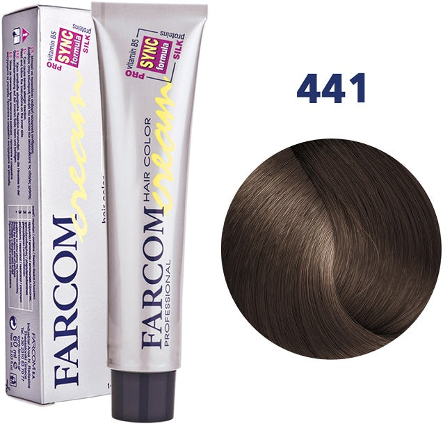 Farcom Hair Color Cream Βαφή Μαλλιών (60ml) Ν=441 Ξανθό Σκούρο Cappuccino