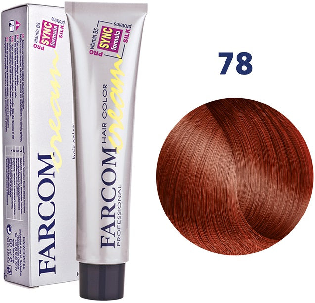 Farcom Hair Color Cream Βαφή Μαλλιών (60ml) Ν=78 Ξανθό Κόκκινο Ιριζέ
