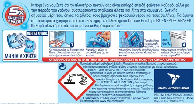 Finish 250ml Υγρό Καθαριστικό Πλυντηρίου Πιάτων Regular