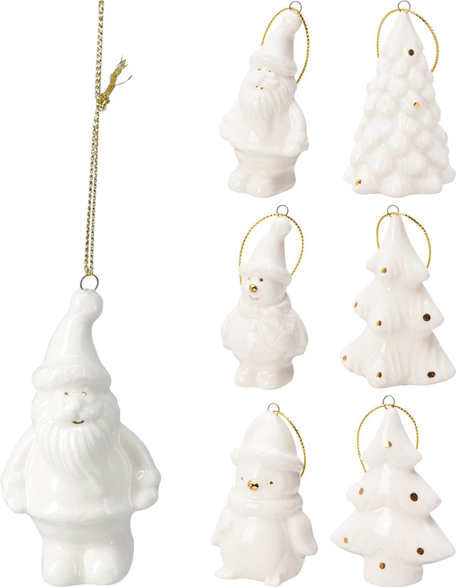 Κρεμαστό Στολίδι Χριστουγεννιάτικο Σχέδιο Πορσελάνινο για Ζωγραφική 6cm