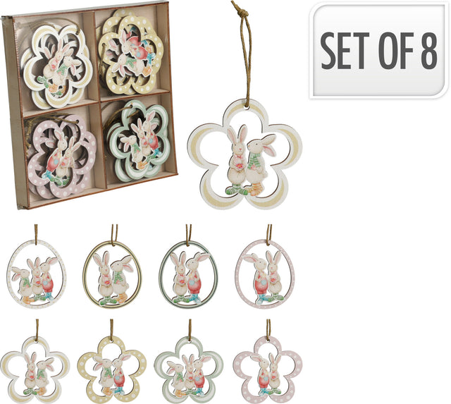 Πασχαλινά Στολίδια Ξύλινα Σετ 8/τεμ 6cm