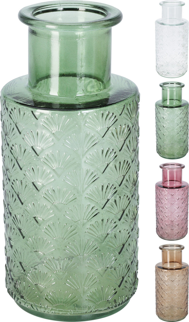 Βάζο Διακοσμητικό Γυάλινο 27x12cm σε 4 Χρώματα