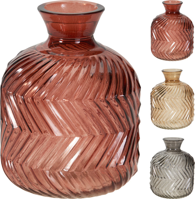 Βάζο Γυάλινο Διακοσμητικό 12x15cm σε 3 Αποχρώσεις