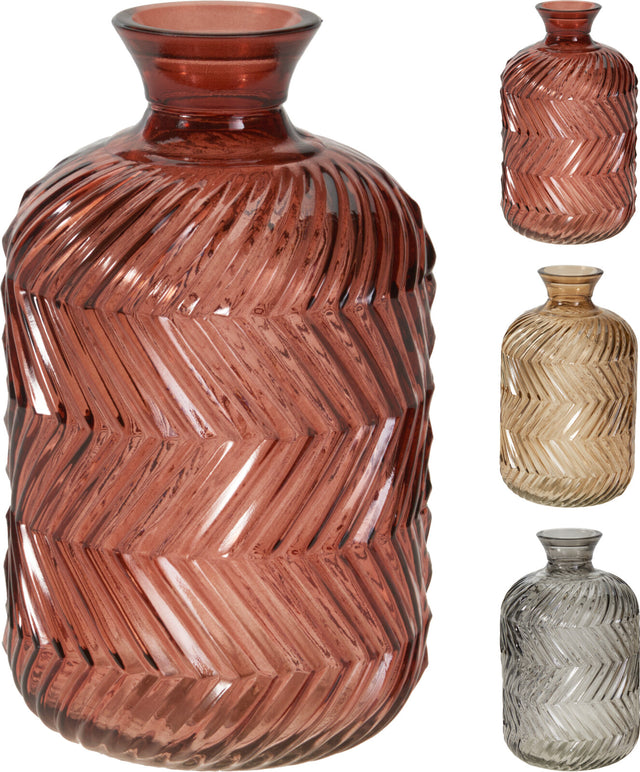 Βάζο Γυάλινο Διακοσμητικό 12x20cm σε 3 Αποχρώσεις