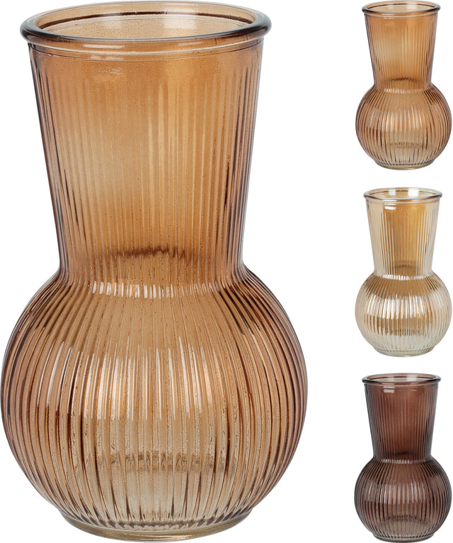 Βάζο Γυάλινο Διακοσμητικό 20cm σε 3 Αποχρώσεις